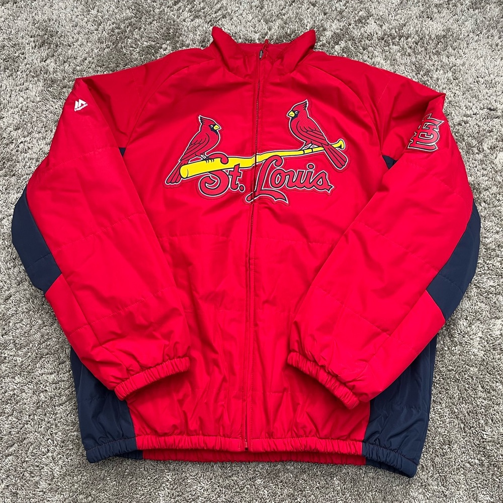 VTG St Louis Cardinals Majestic Authentic Collection Lined Jacket Y2K Men Large